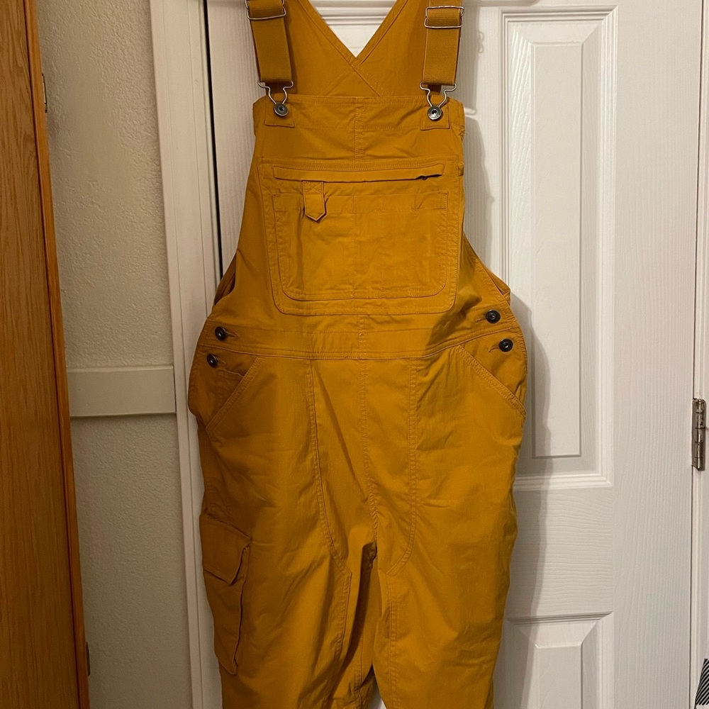 Duluth Trading Co Mustard Yellow Workwear Overall SHORTS